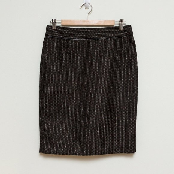 New Calvin Klein Black and Gold Pencil Skirt size 6 - Picture 1 of 6
